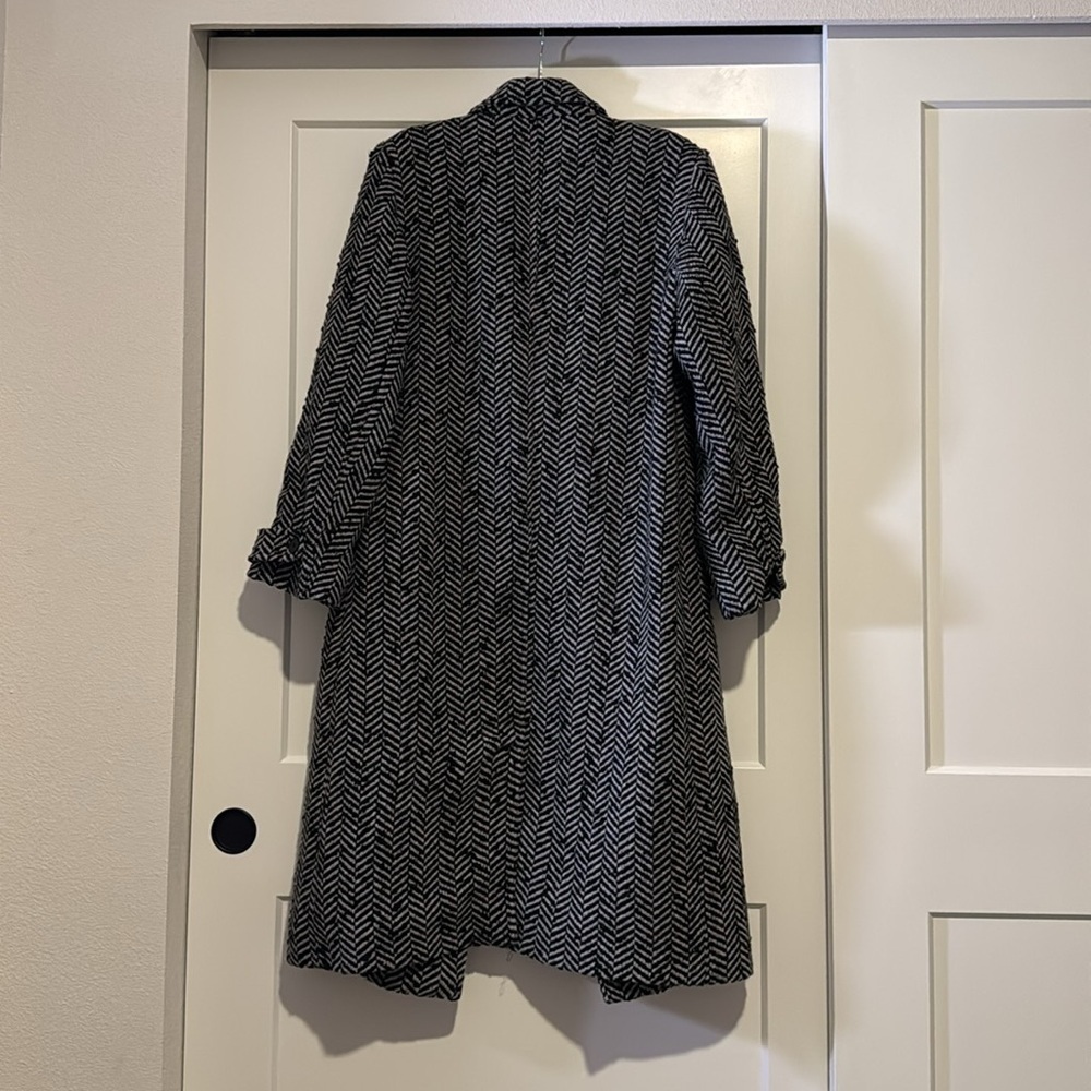 Anine Bing Elodie Herringbone Tweed Long Overcoat - Picture 11 of 14